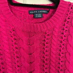 Lauren Ralph Lauren cable knit red sweater size M